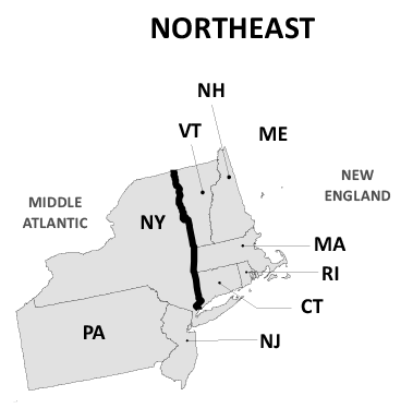 US Regions Map GIS Geography US Northeast Region Map 