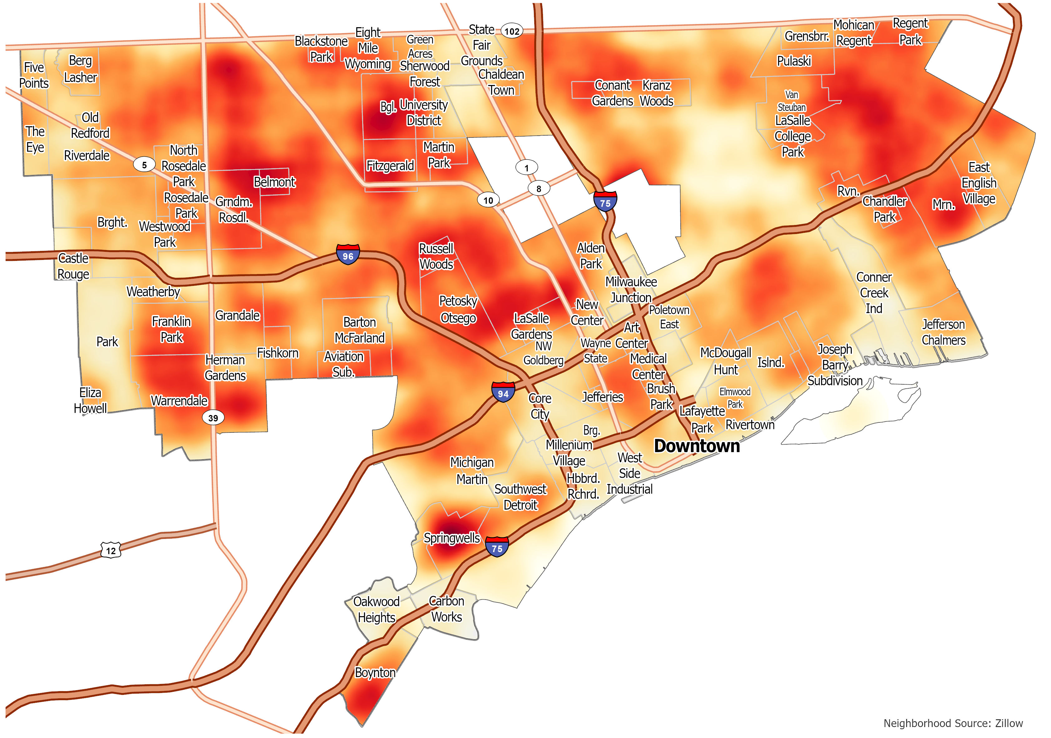 Worst Parts Of Detroit Map Detroit Crime Rate And Safest Detroit Crime Map 