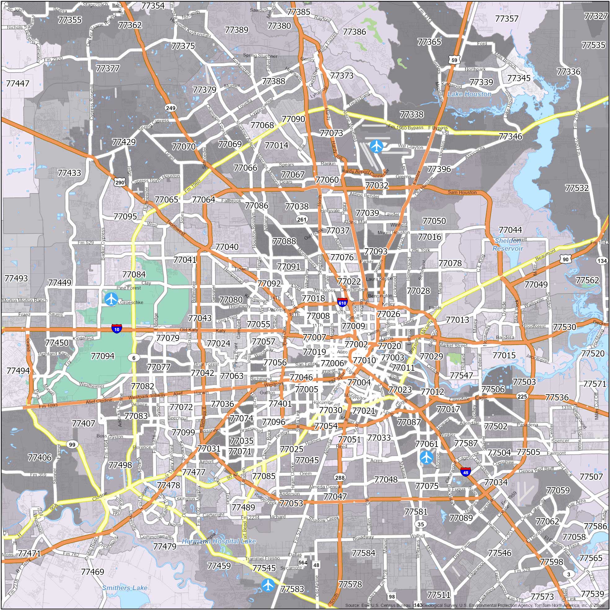 Houston Zip Code Map 2024 Houston Zip Code Map 1 