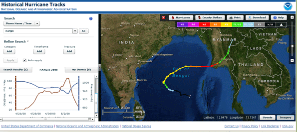Application of GIS techniques to tropical storm mapping ...