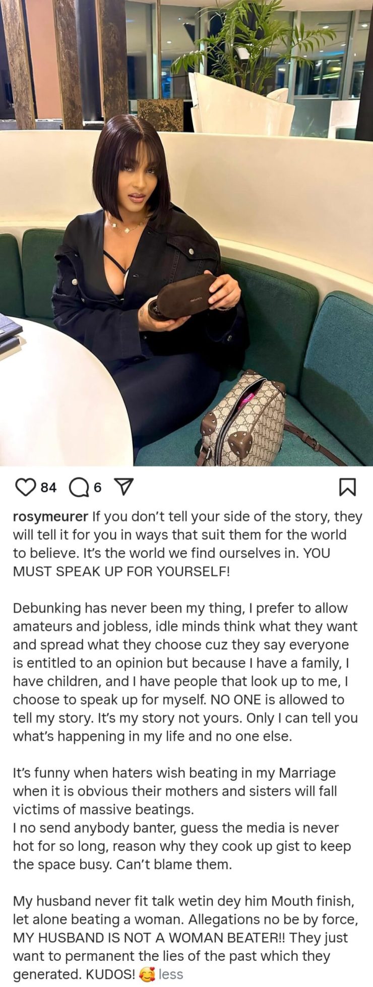 Rosy Meurer Debunks Claims That Her Husband, Olakunle Churchill, Beat Her Up!