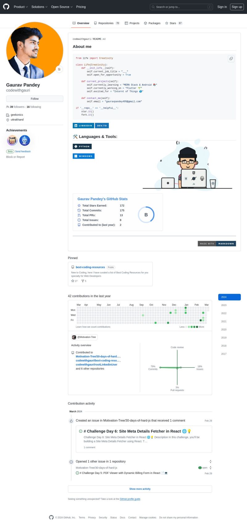 Github Maxrohowsky Best Github Profile Readme Curated List Of - Best Nature Images in Ultra HD
