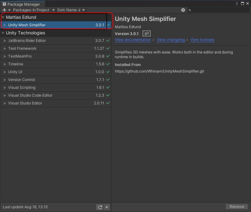 Installing Through Package Manager Whinarn Unitymeshsimplifier Wiki Github - Abstract Textures - Premium Desktop Collection