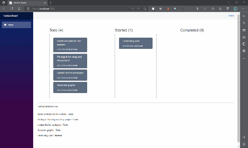 Drag and drop with Blazor - Kanban board