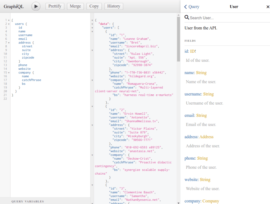 Tela Users (GraphQL)