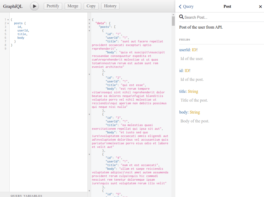 Tela de Posts (GraphQL)