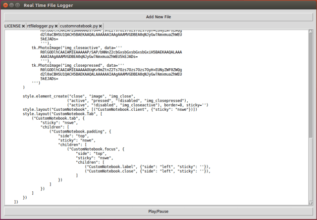 rtfilelogger with some files running