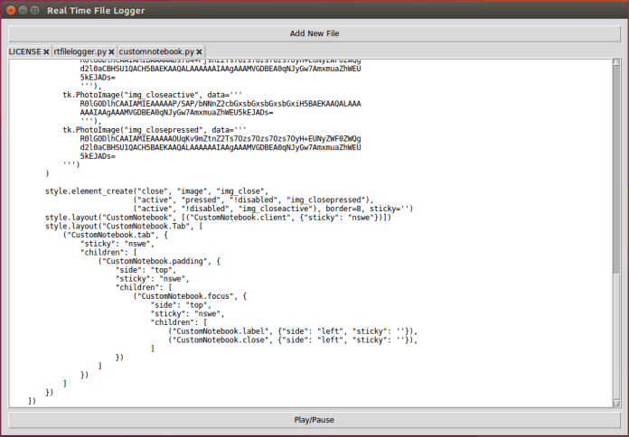 rtfilelogger with some files running