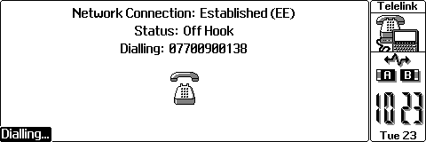 Series 3a screenshot to TeleLink app running