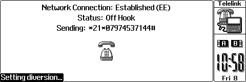 Series 3a screenshot of TeleLink app running