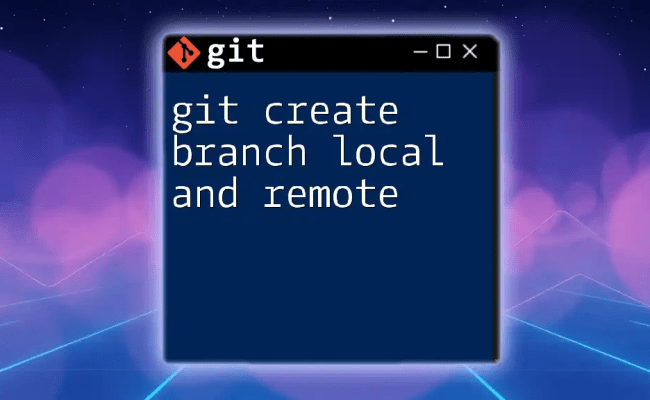 Git Create Branch From Branch: A Quick Start Guide