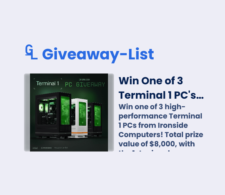 Win One Of 3 Terminal 1 PC S From Ironside Computers Gleam Giveaway Opengraph Image