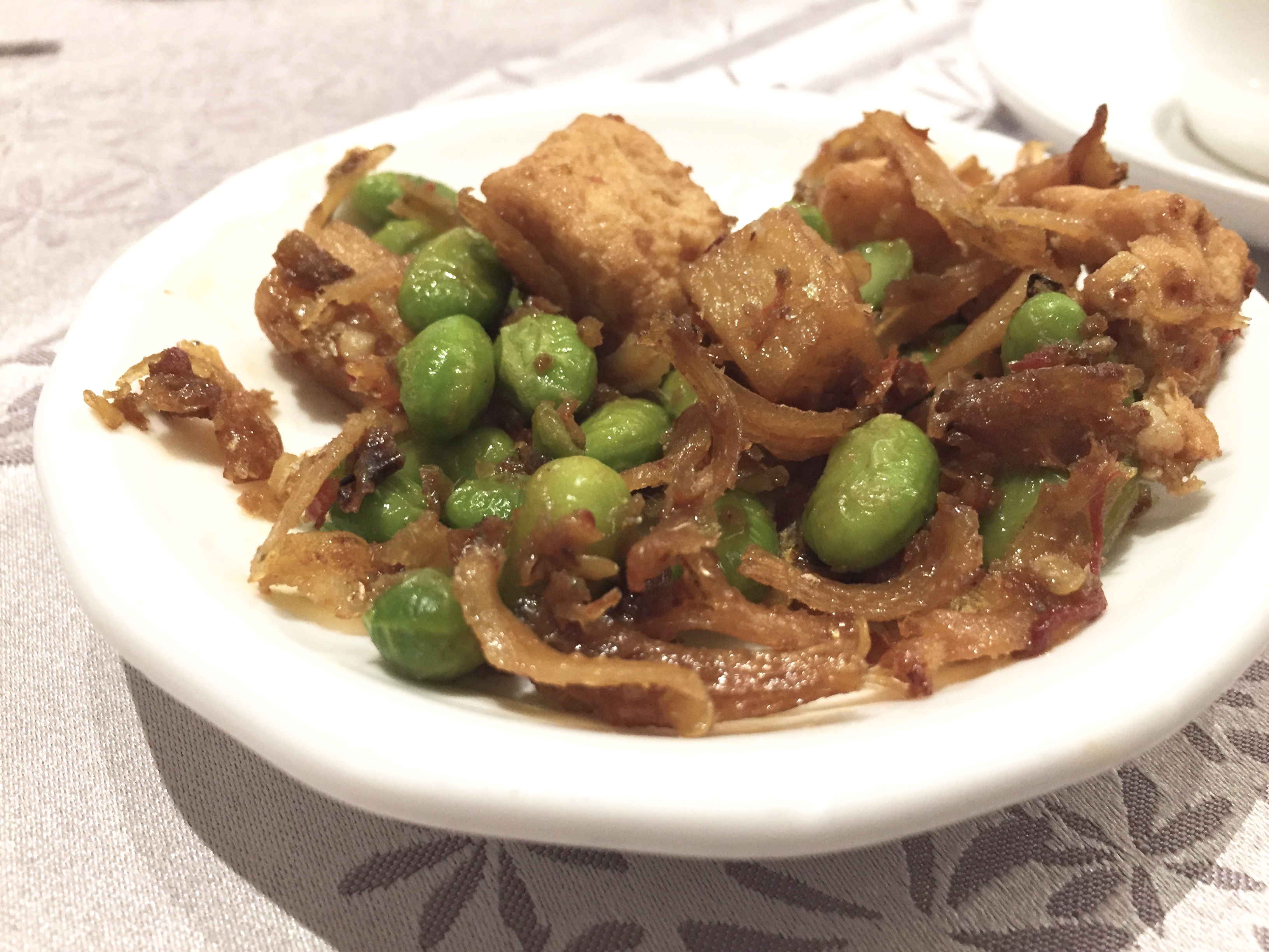 Deep-Fried Tofu & Edamame (3.5) - free appetizer.