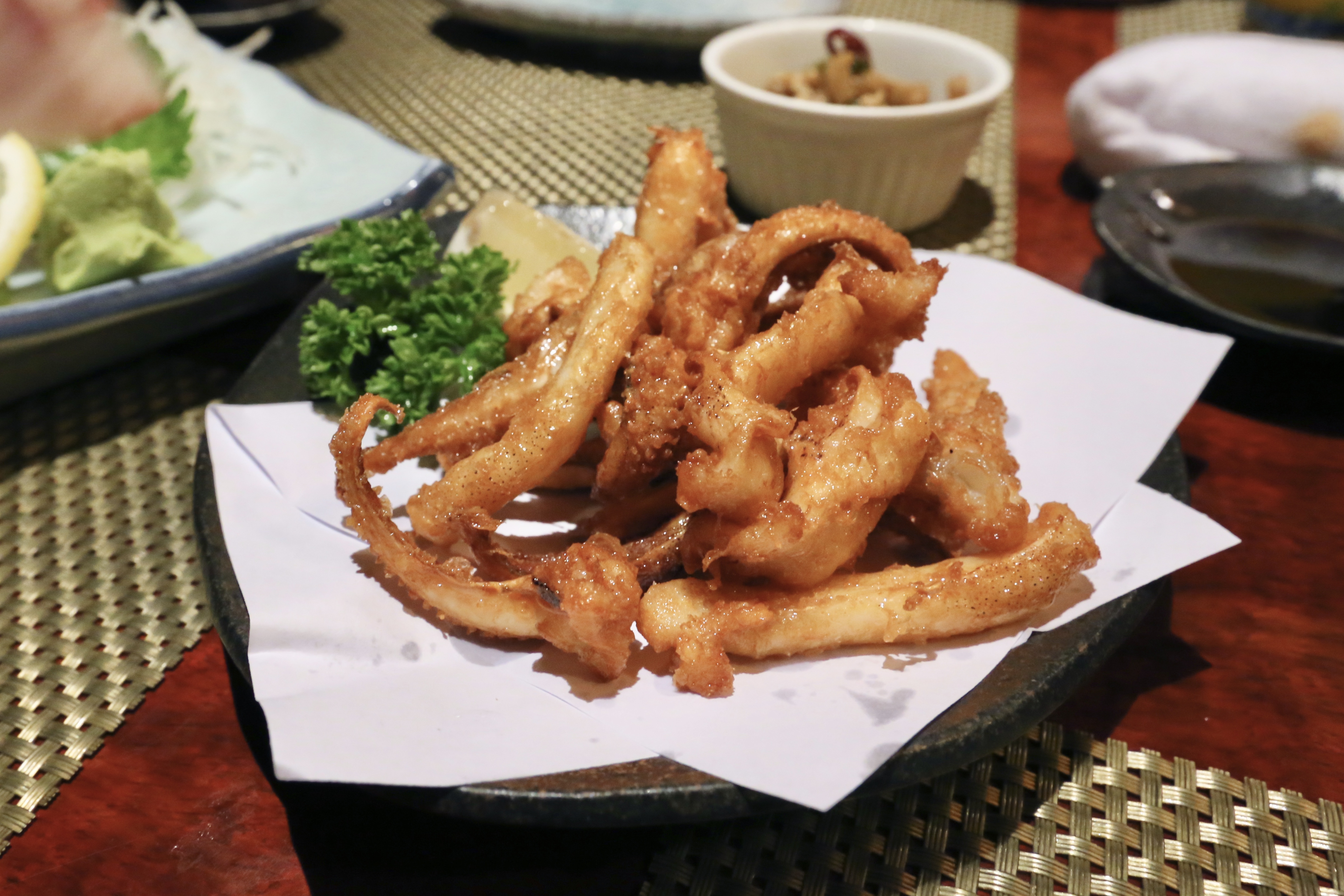 Ika Geso Karaage (3.25) - deep-fried squid tentacles.