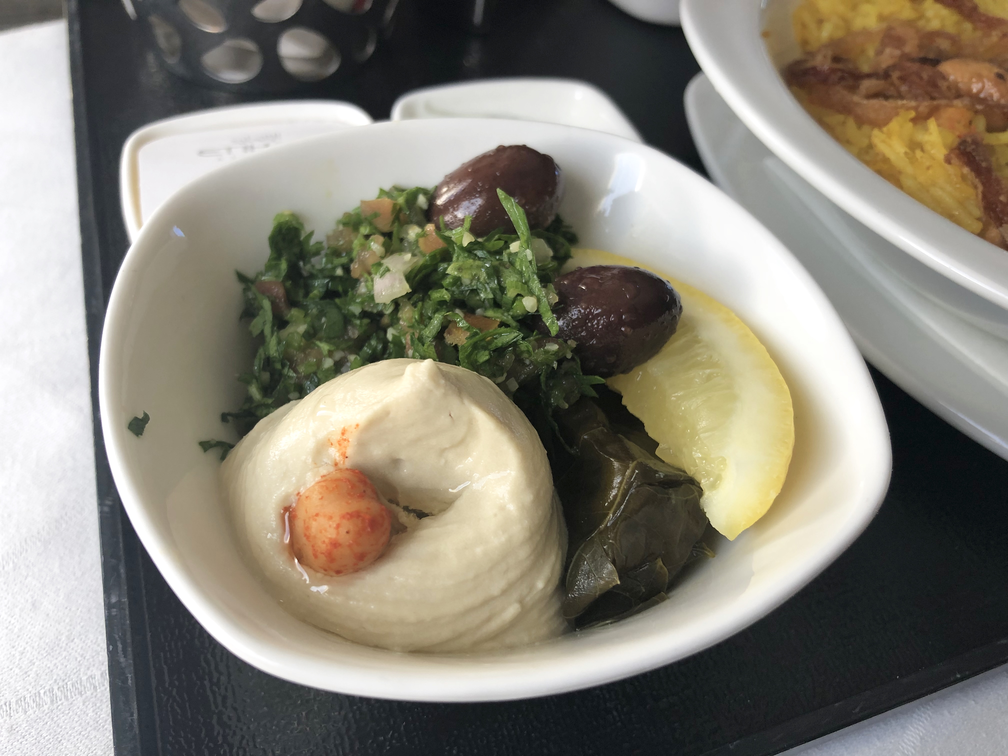 Hummus, baby! And tabouleh, baby!