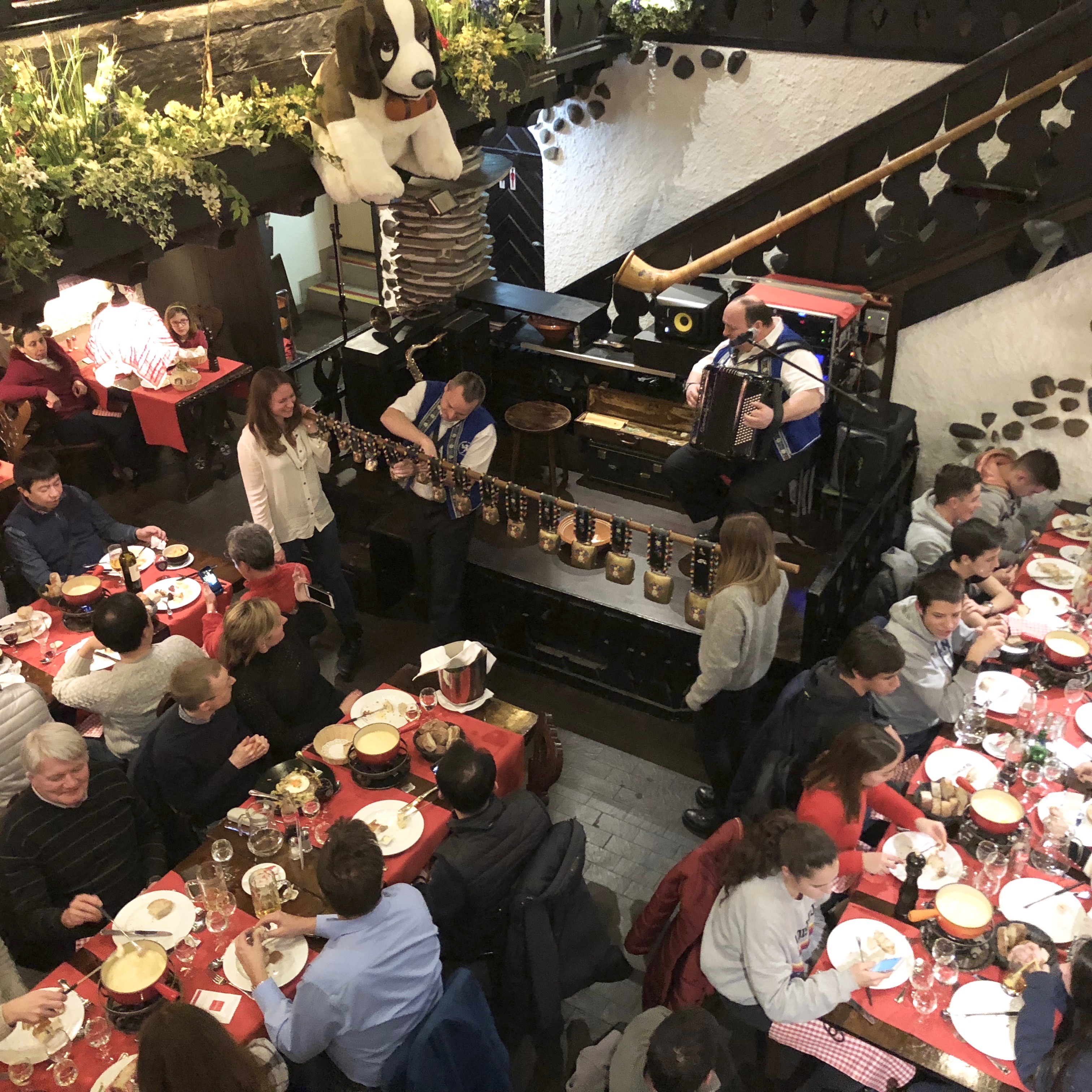 Accordion, alpenhorn, and cow bells, baby.