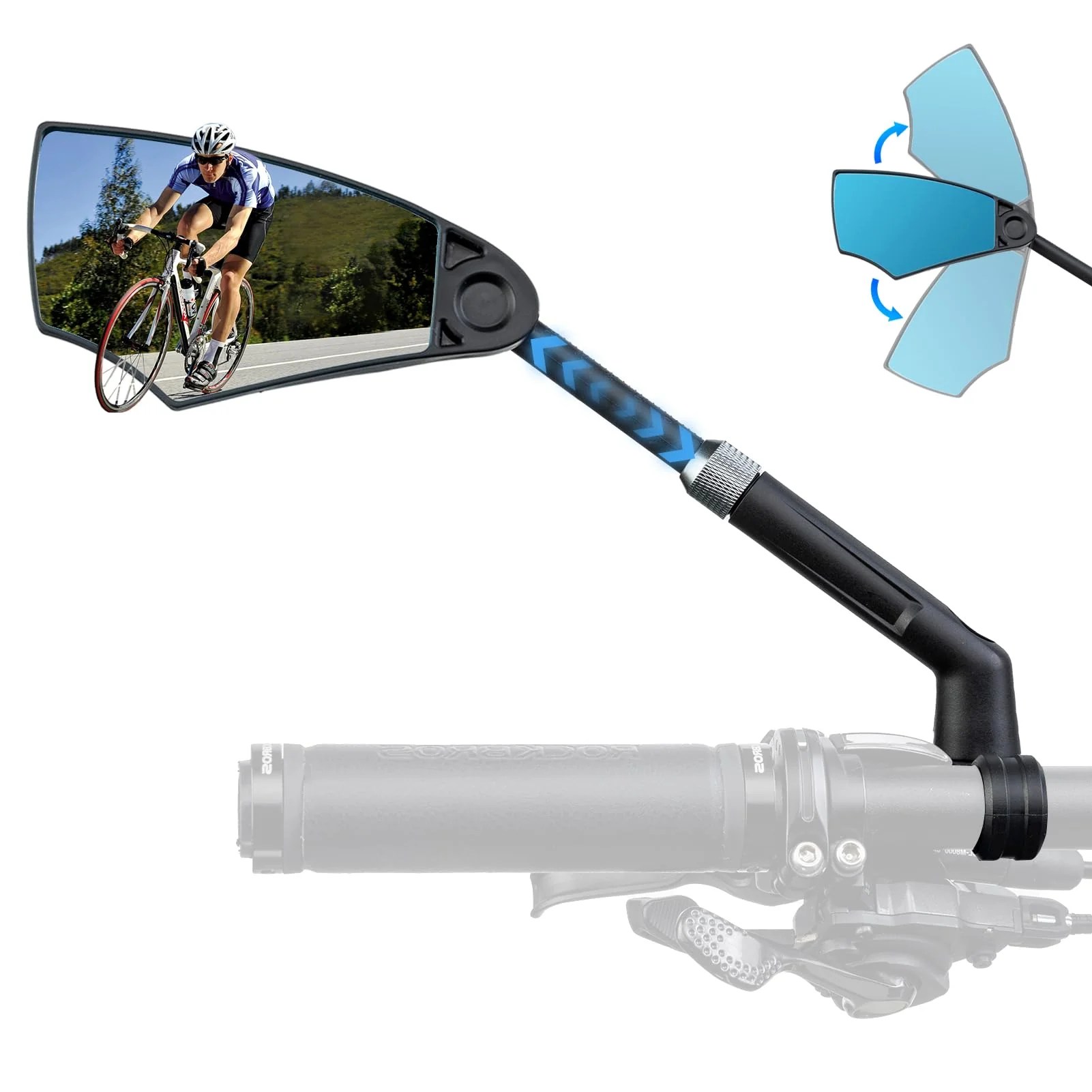 360° Adjustable Handlebar Bike Mirror with Anti-Glare Glass 