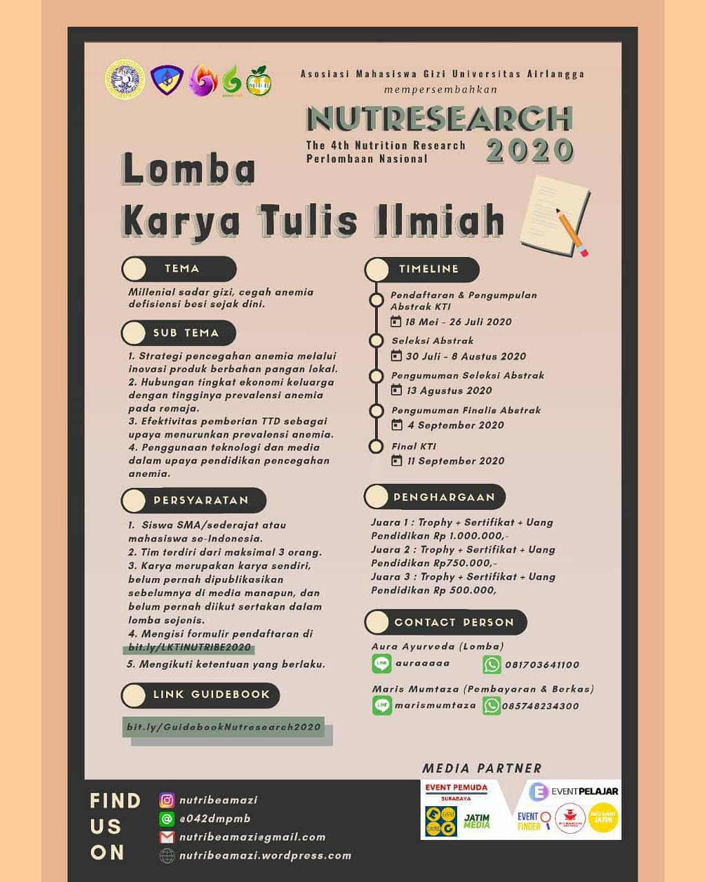 So, if you need help, contact us by phone or email and live chat. Info Lomba Ilmu Gizi Undip