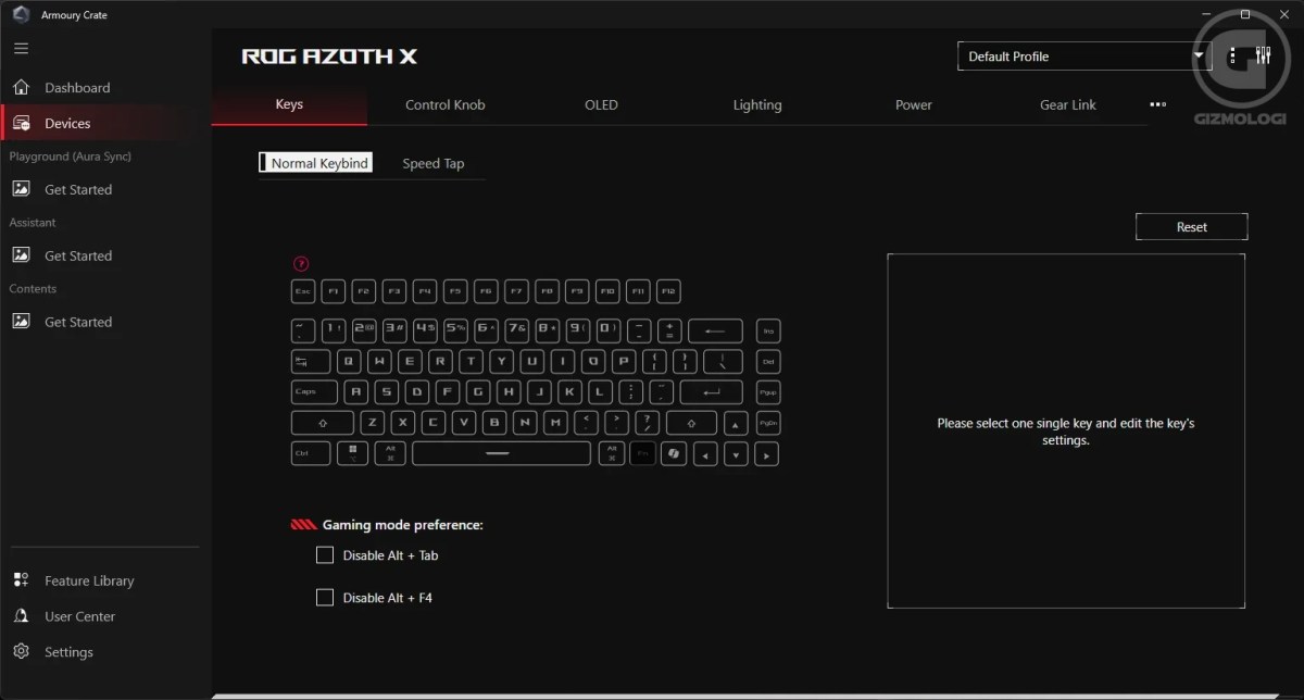 ASUS ROG Azoth X Software Features 1