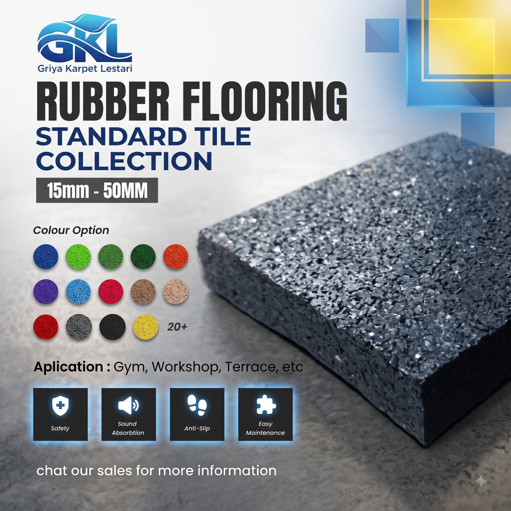 Rubber Flooring Standard Tile Collection