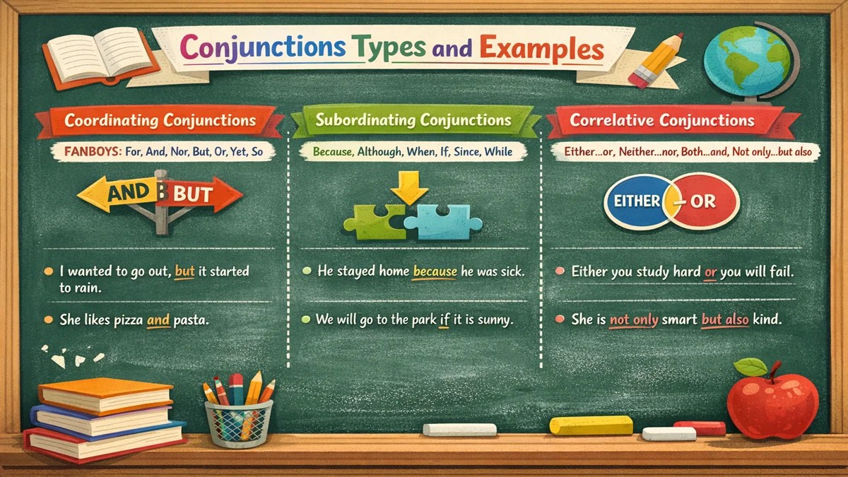 Conjunctions Types and Examples