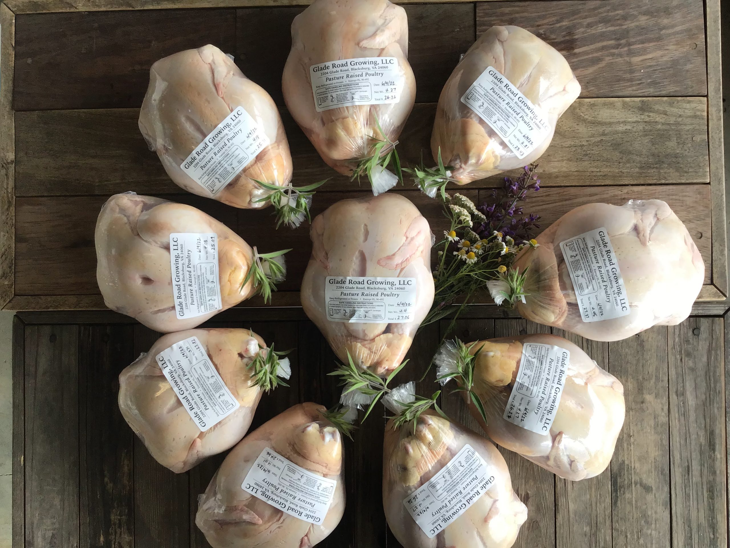 Pastured Organic Whole Chicken ($6/lb)