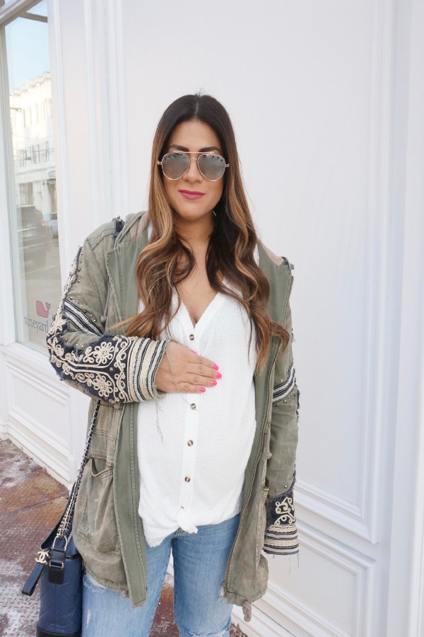 Out From Under Jojo Oversized Thermal Button-Front Top