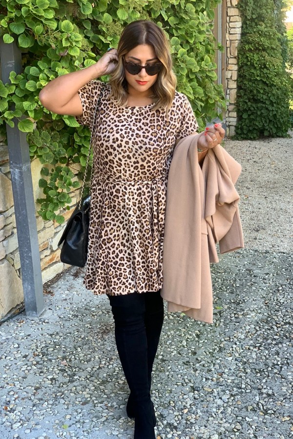 Leopard Linen BowFront Dress Glam York