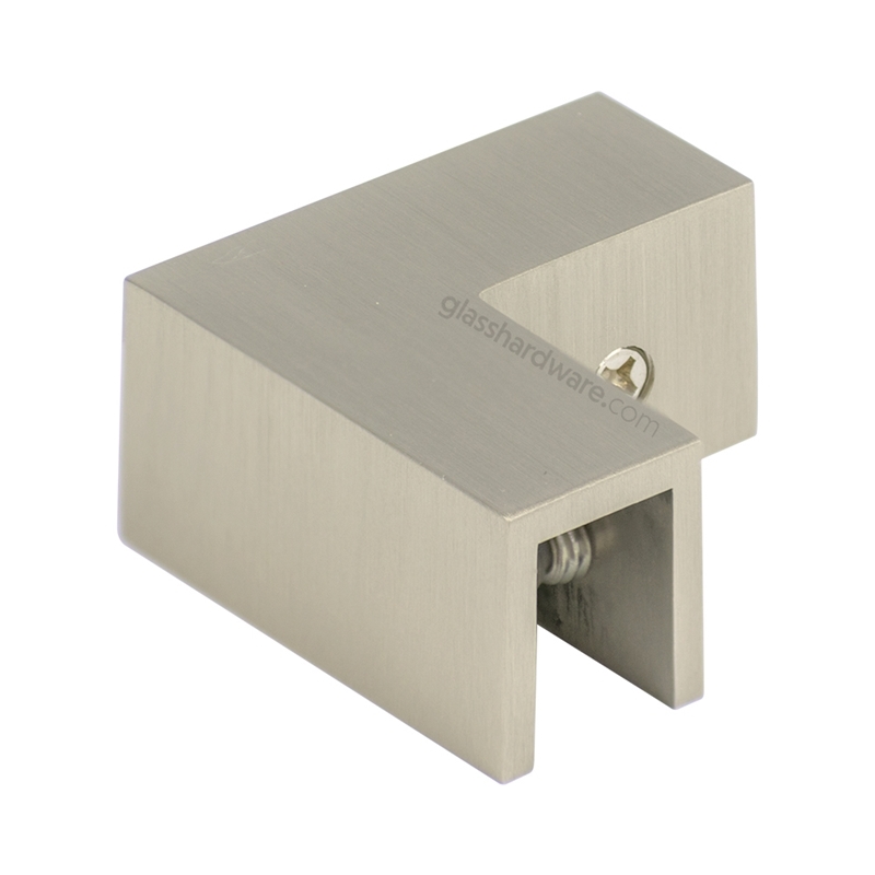 Glass-to-Glass 90 Degree Sleeve Over Clamp - Brushed Nickel