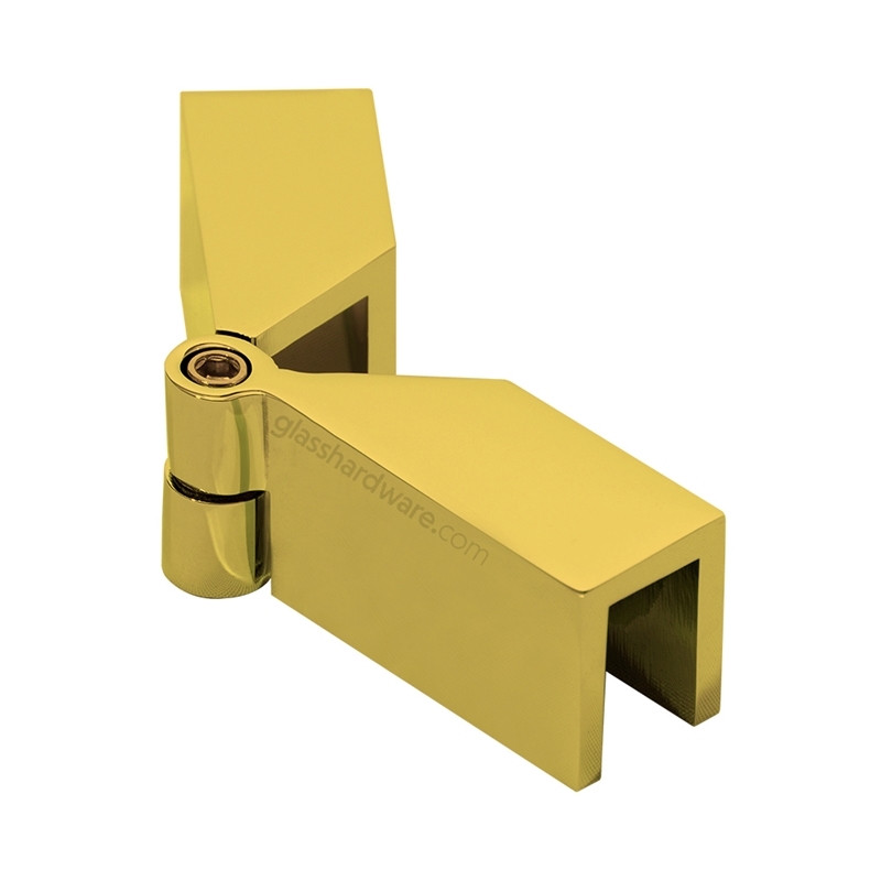 Adjustable Corner Glass Clamp Polished Brass IGT Glass Hardware