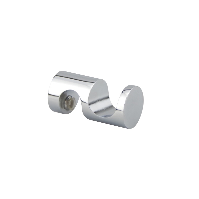 Robe hook Rounded Style for 3/8" glass - Chrome finish