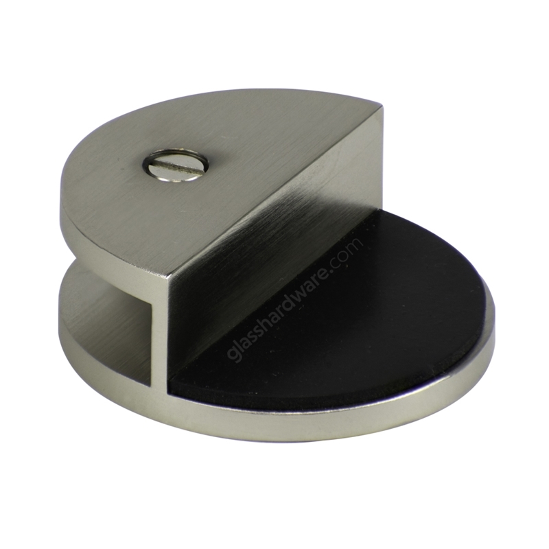 Slip-on Door Stop for 3/8" glass - Br.Nickel Finish