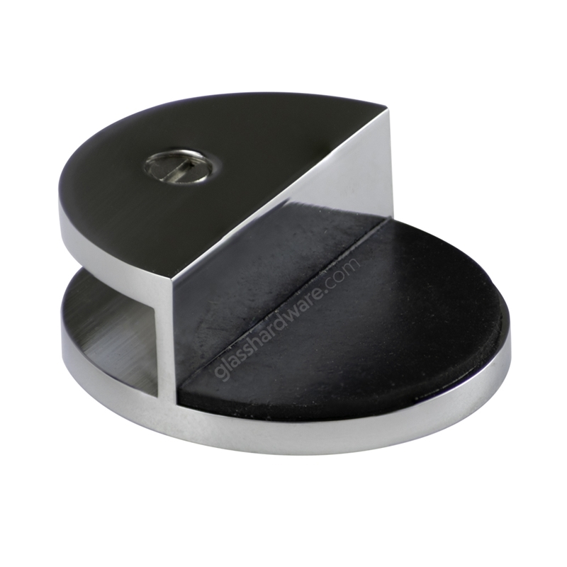 Slip-on Door Stop for 3/8" glass - Chrome Finish