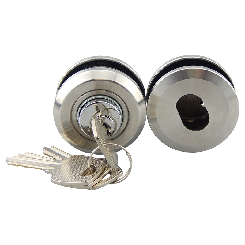 Barn Door Lock Glass-to-Glass - Brushed Stainless