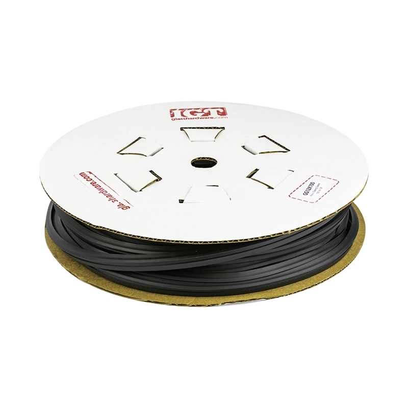 Black Roll-In Glazing Gasket for 1/2" glass - 100' Roll