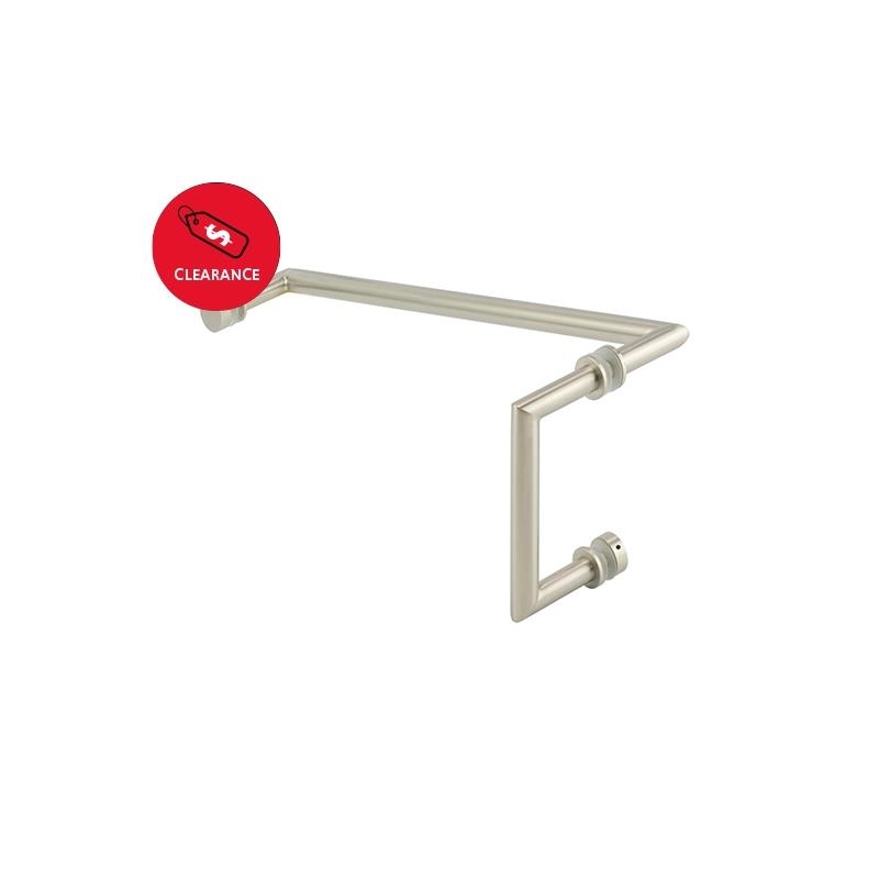 6" Pull & 18" Mitered Corner Towel Bar - Br.Nickel Finish