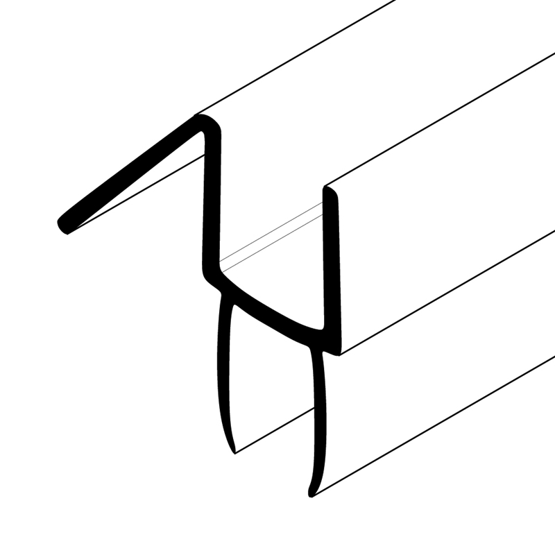 32" Translucent Bottom Swipe w/wipe for 3/8" glass (10 Pcs Pack) - Image 3