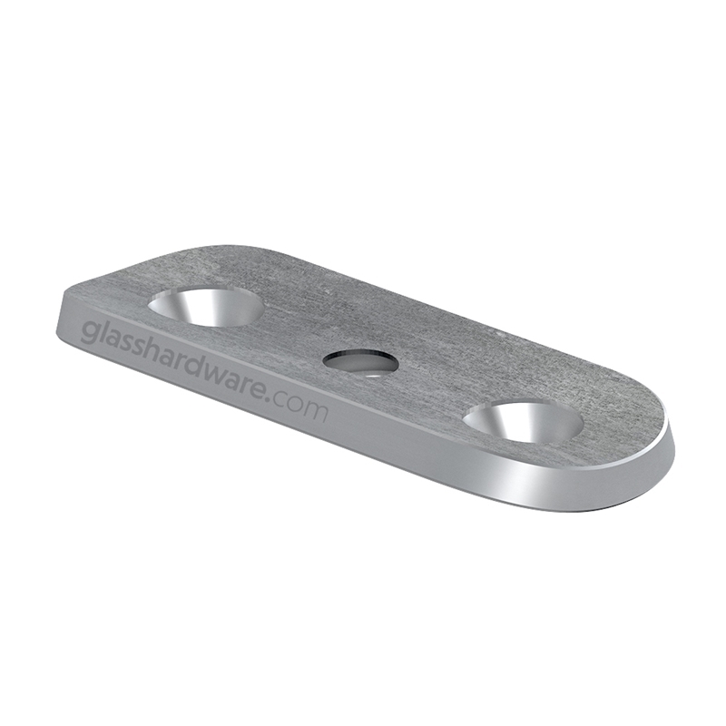 Mounting Plate For Round Tubes - Brushed Stainless