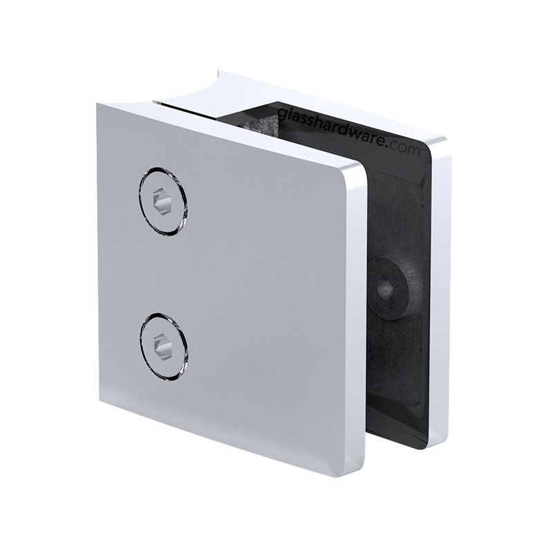 Heavy Duty Glass Clamp  for  1/2" - 9/16" Glass  - Polished