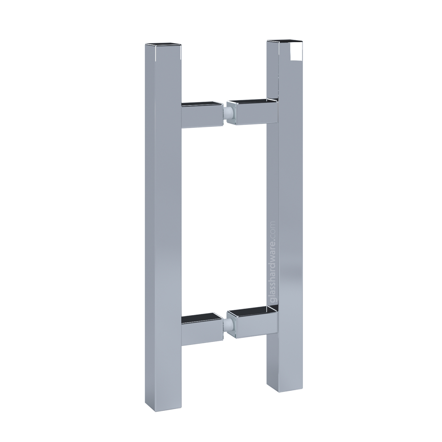 The 6" Center-to-Center Square Ladder Handle in Chrome Polished.