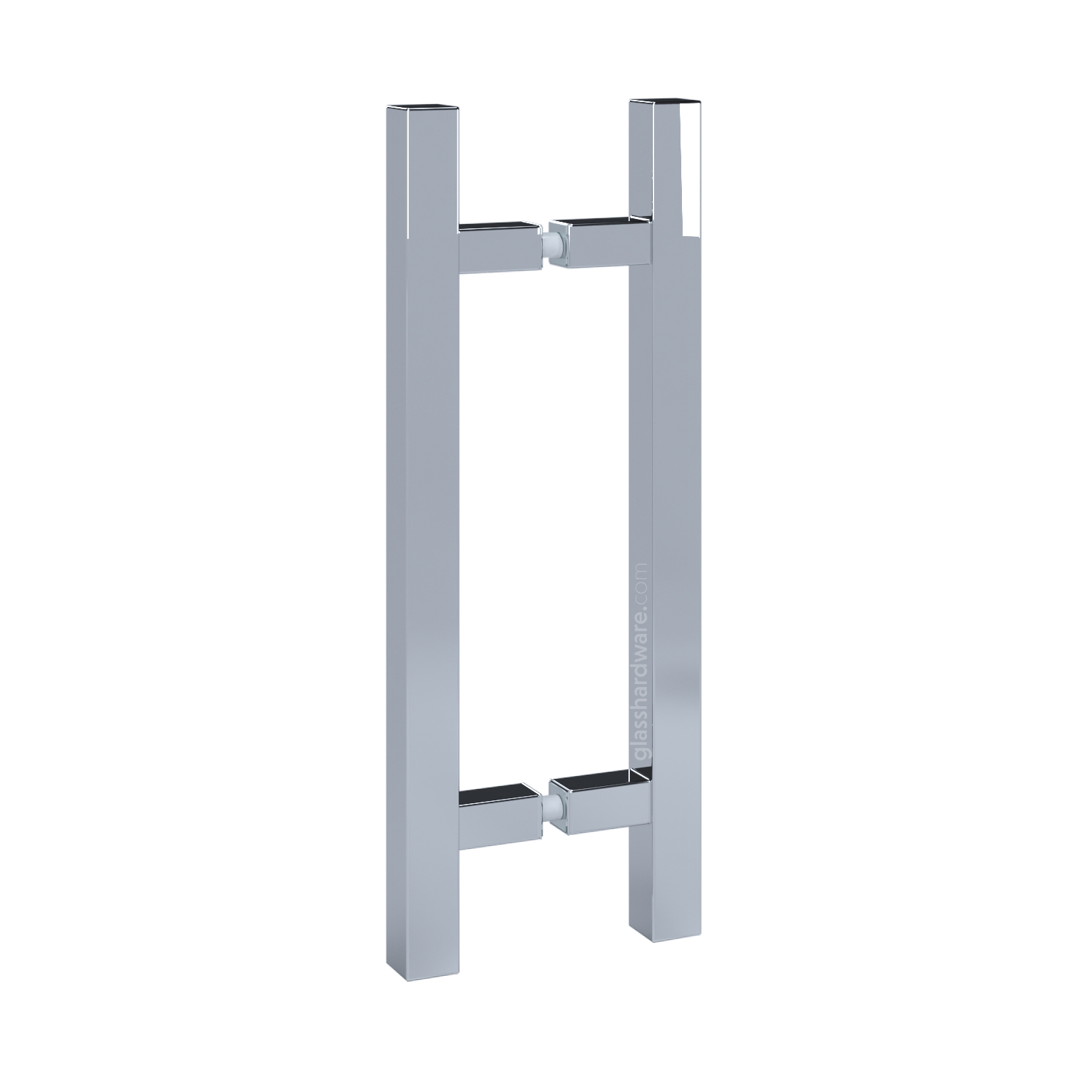 The 8" Center-to-Center Square Ladder Handle in Chrome Polished.