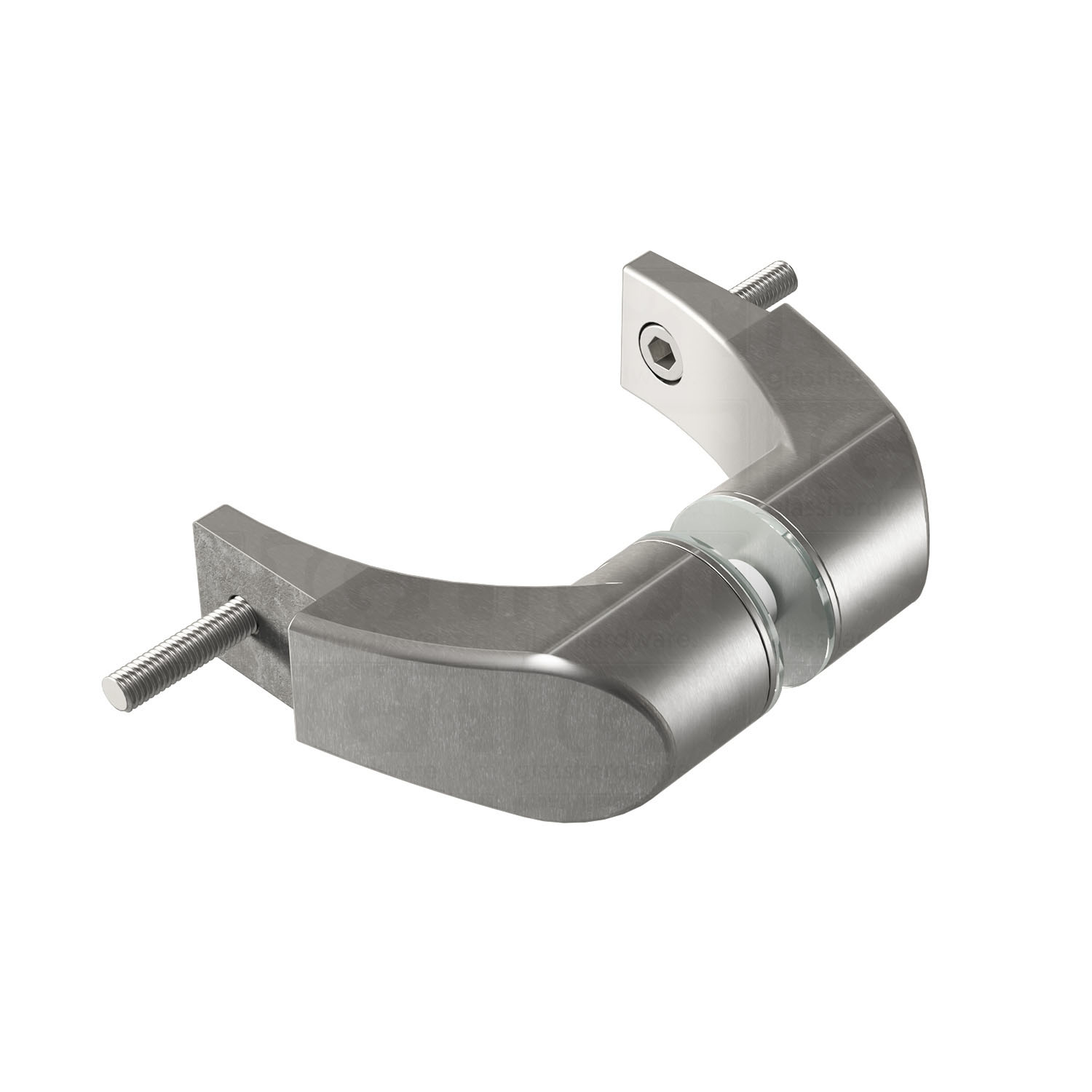 Offset Mount Posts for Square Commercial Ladder Handle - Brushed Stainless