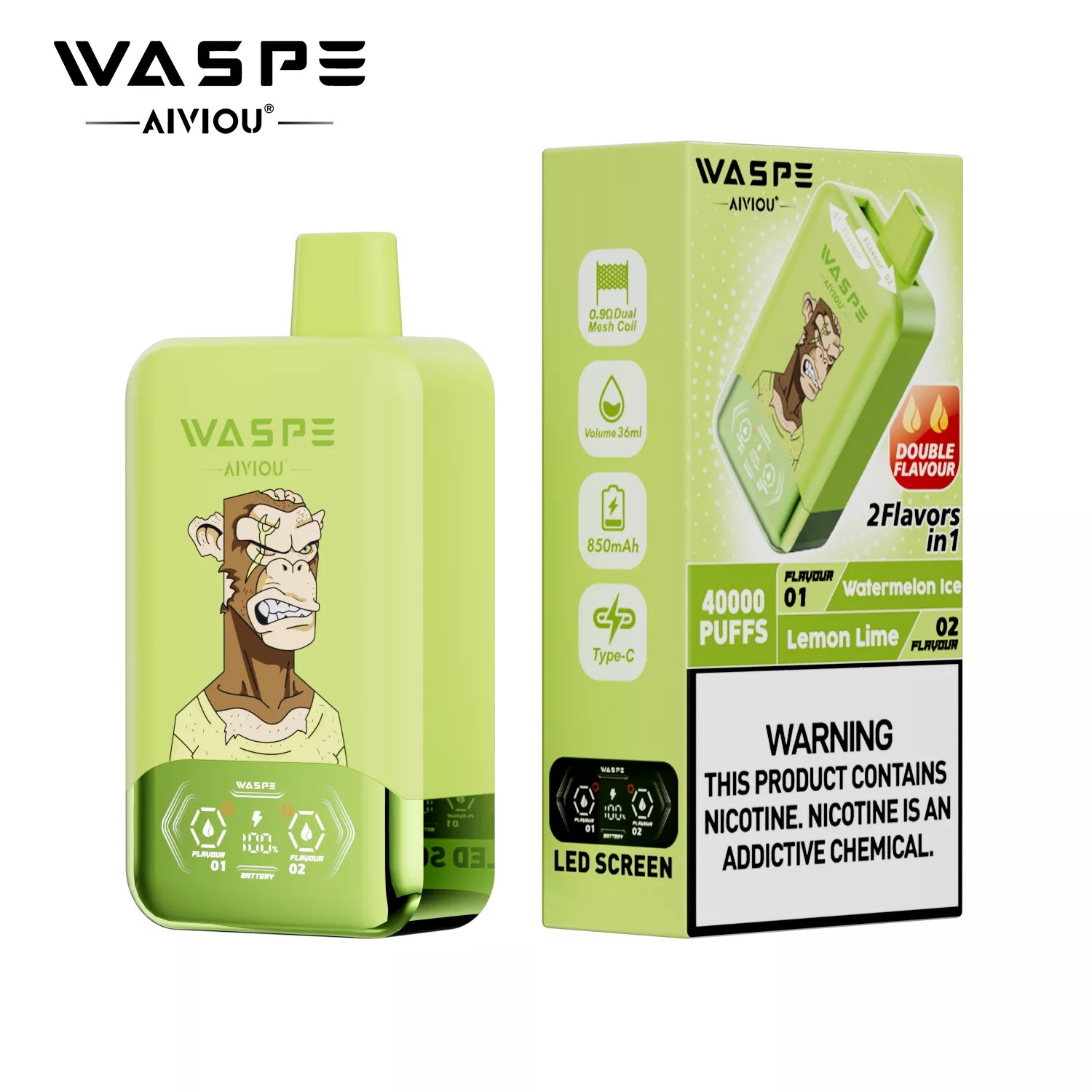 2つ WASPE ブルーベリー フレーバー デバイス ノーニコチン