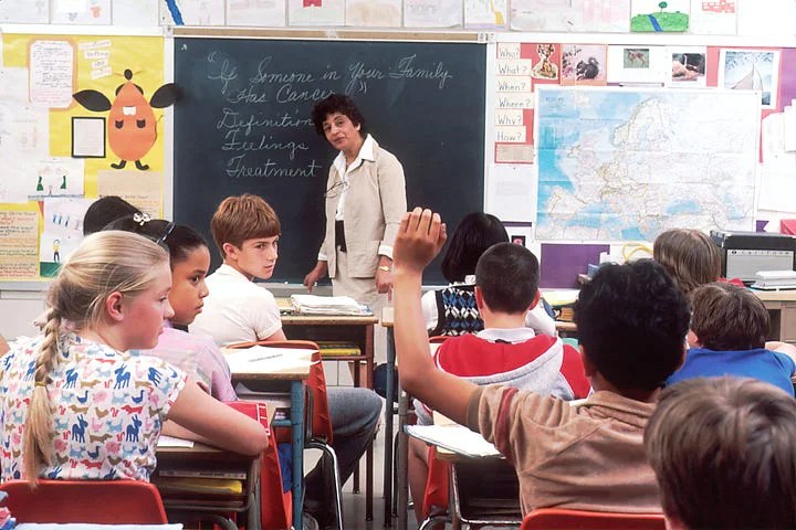 A middle school classroom.