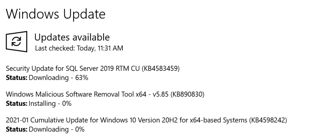 Security Update for SQL Server 2012 Through 2019 (CVE-2021-1636 ...
