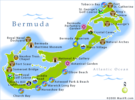 Map Of Bermuda Attractions Bermuda Map Local Attractions 