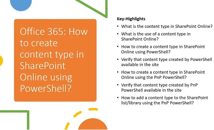Create content type in SharePoint Online using PnP PowerShell - Global ...