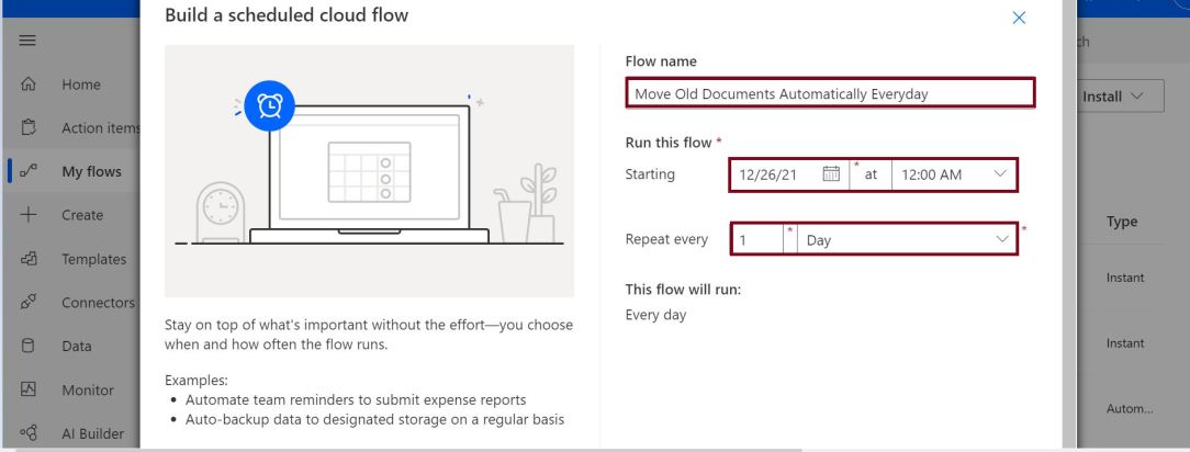 Best way to work with Scheduler Power Automate: Move Old documents in SharePoint Automatically using Scheduled Cloud Flow - Microsoft 365 3 Scheduler Power Automate - Build a scheduled cloud flow in Power Automate