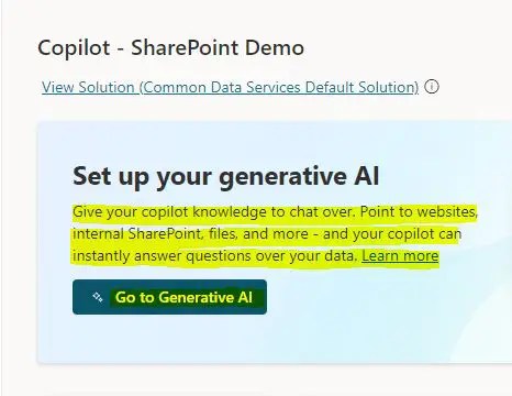 Microsoft Copilot Studio: How to Get Started Step by Step 16 Set up your generative AI