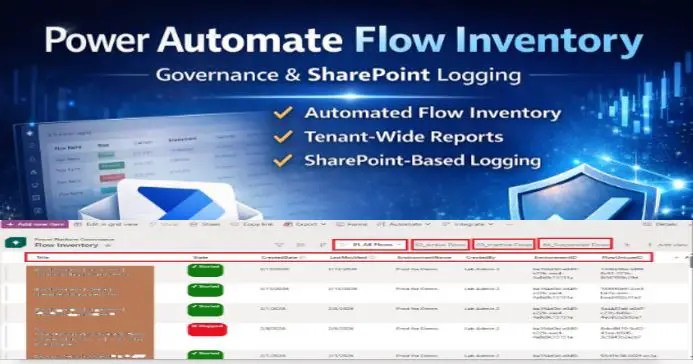Power Automate Flow Inventory Governance SharePoint Logging